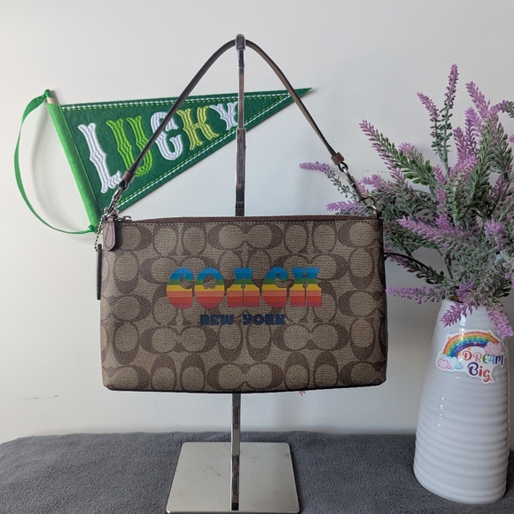 Coach Rainbow Large Wristlet - Picture 1 of 6